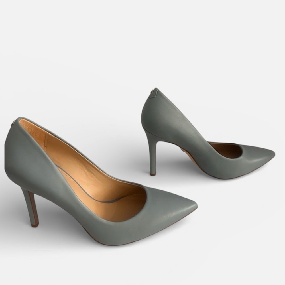 Sam Edelman Hazel Pointed Toe Light Blue Leather Women's Heels 6 1/2 6.5 - Picture 7 of 8